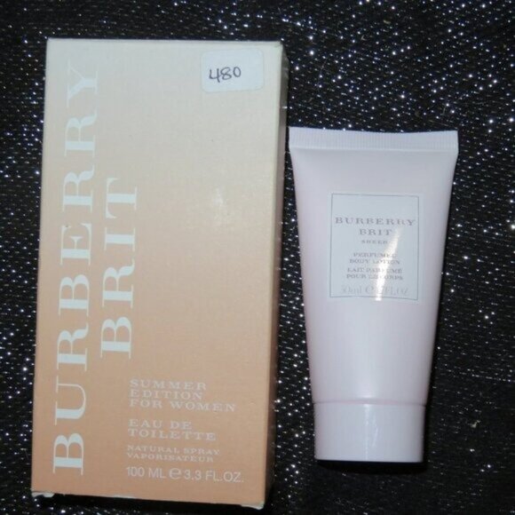Burberry Leather Pouch Sheer & Brit Limited Set Summer Edition 3.3oz MUSK PEONY - Picture 1 of 7